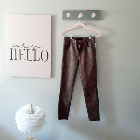NWT J Brand brown snakeskin print high rise crop skinny jeans, 26 - Picture 15 of 16